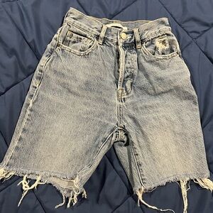 Distressed Denim Cutoff Shorts
